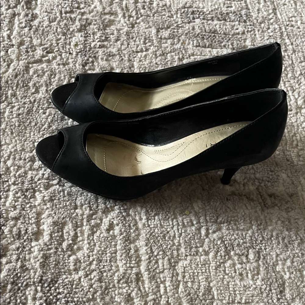Tahari Classic Black Peep-Toe Heels